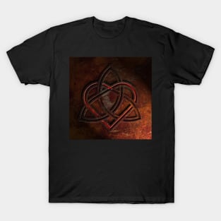 Celtic Knotwork Valentine Heart Rust Texture No 1 T-Shirt